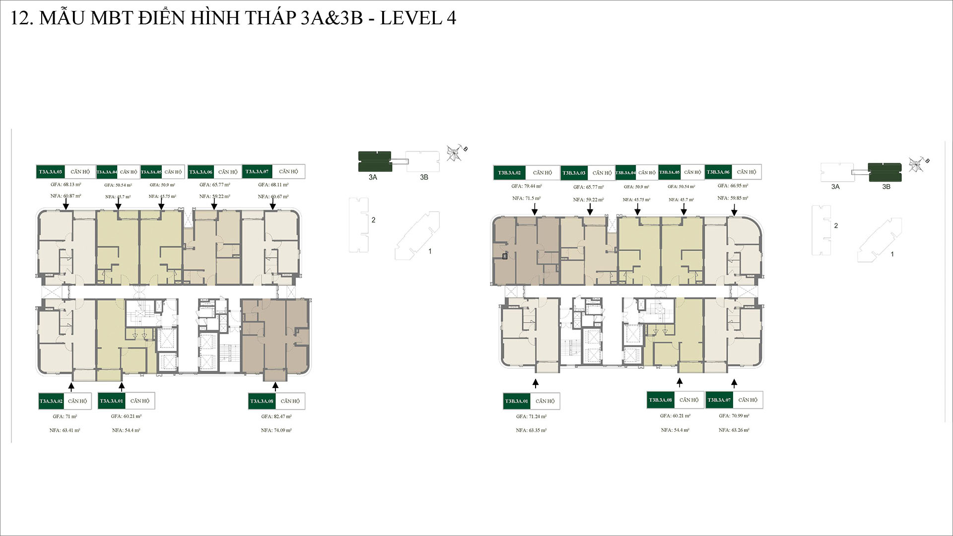 Mặt bằng dự án green skyline tầng 4 tháp 3