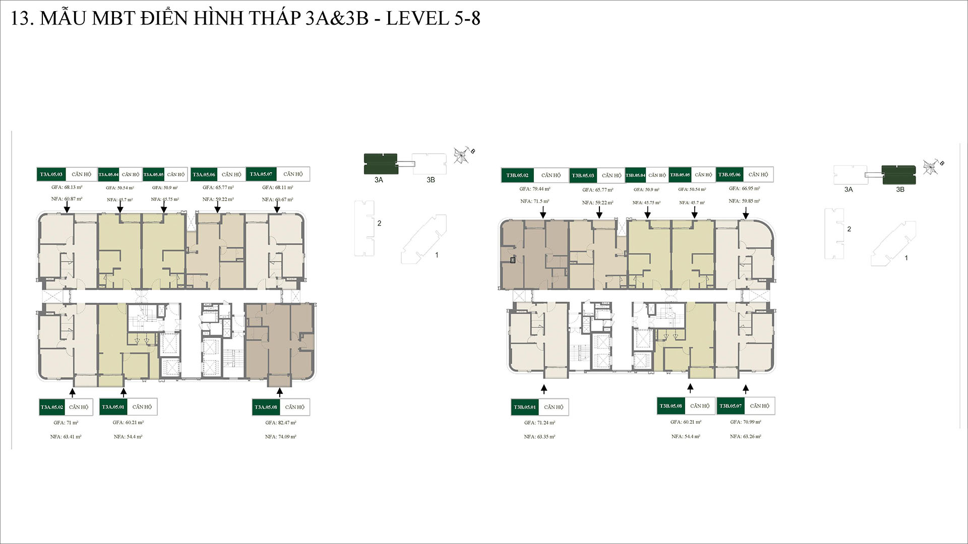 Mặt bằng dự án green skyline tầng 5-8 tháp 3