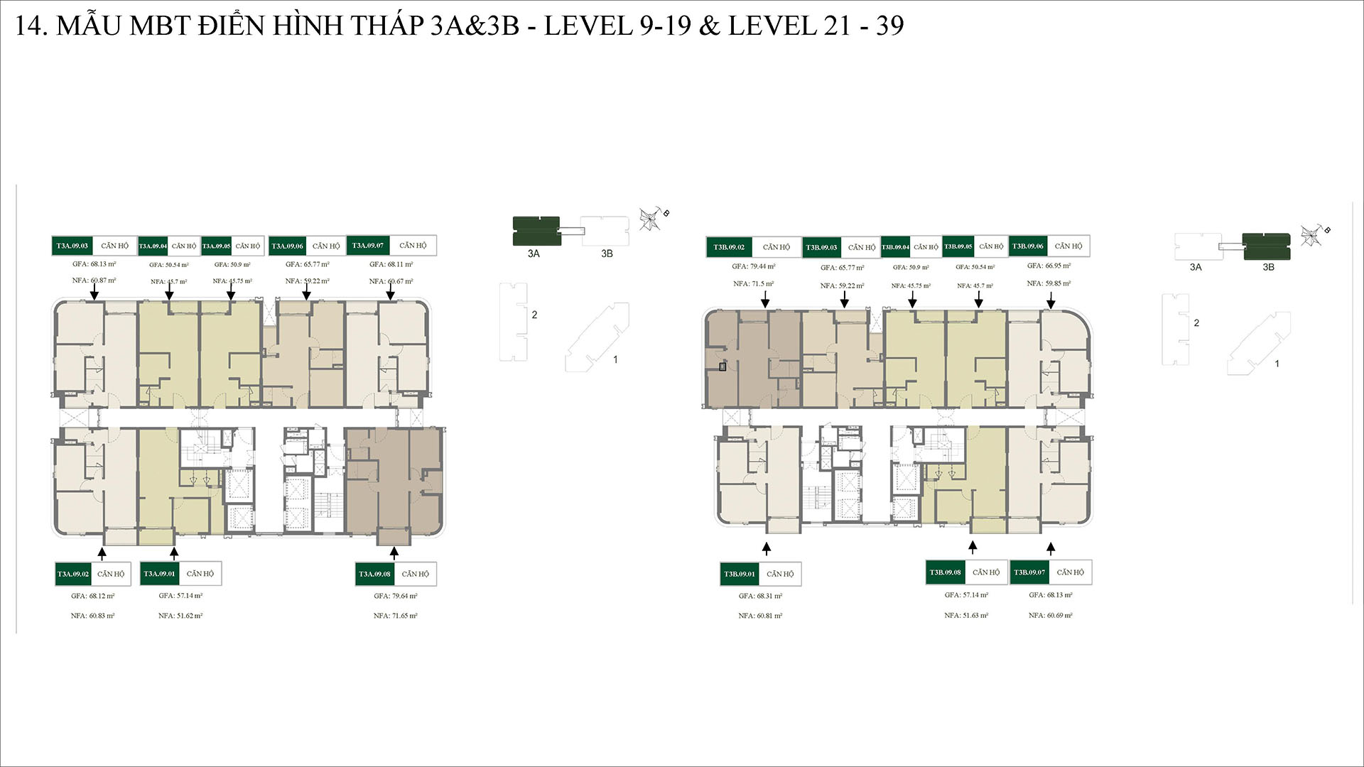 Mặt bằng dự án green skyline tầng 9-29 tháp 3