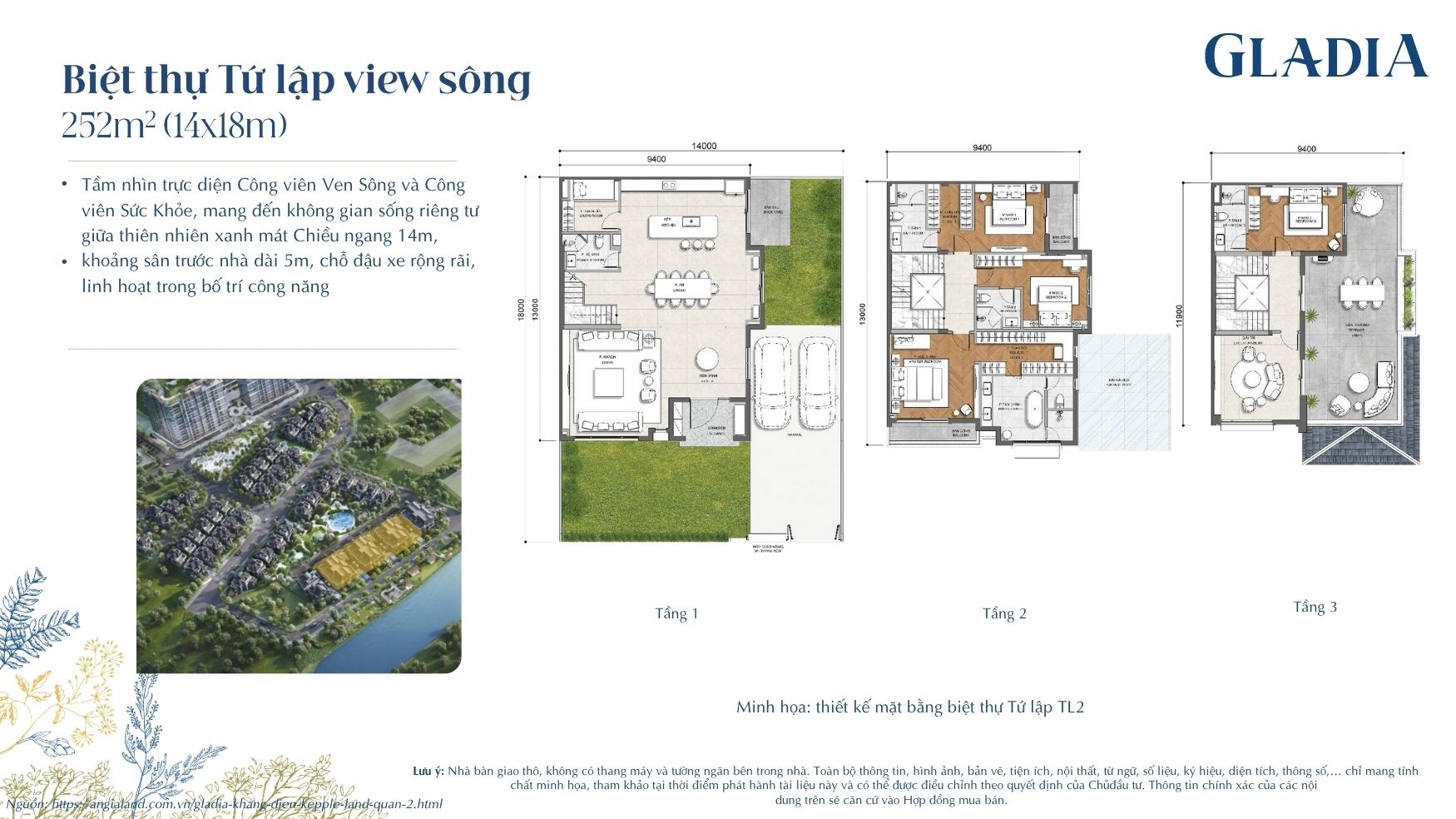 Thiết Kế Biệt Thự Tứ Lập Gladia by the Waters | View Công Viên Độc Đáo Thiết Kế Biệt Thự Tứ Lập Gladia by the Waters | View Công Viên Độc Đáo