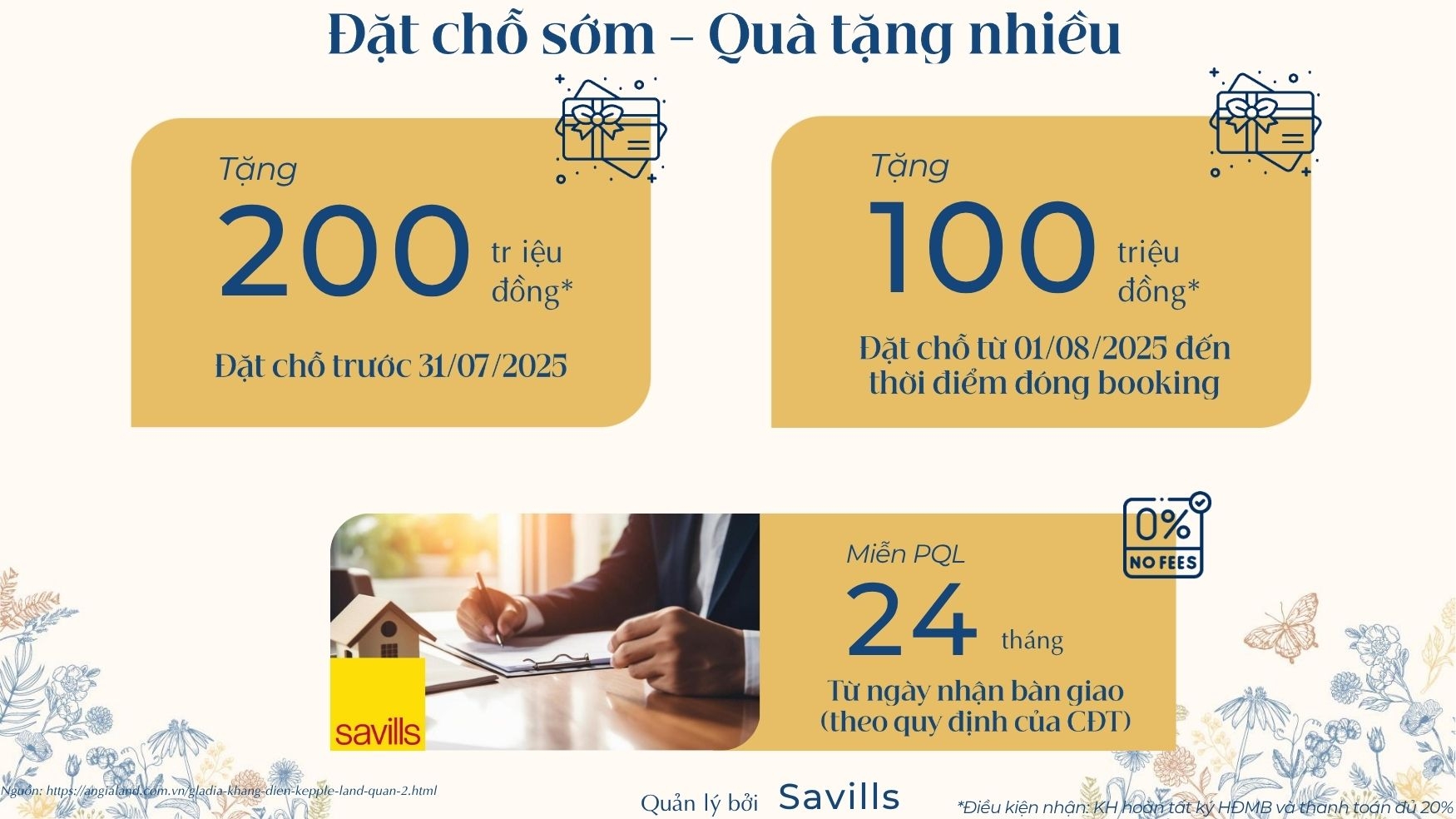 Các ưu đãi đặc biệt cho đợt mở bán đầu tiên Glada Các ưu đãi đặc biệt cho đợt mở bán đầu tiên Glada